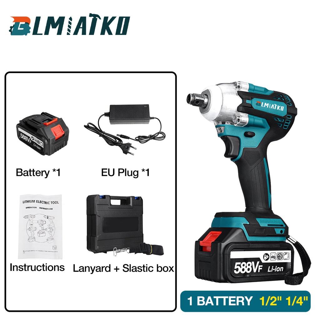 588VF 600NM Бесщеточный аккумуляторный электрический ударный гайковерт Перезаряжаемый гаечный ключ 1/2 дюйма Электроинструменты с батареей 1/2