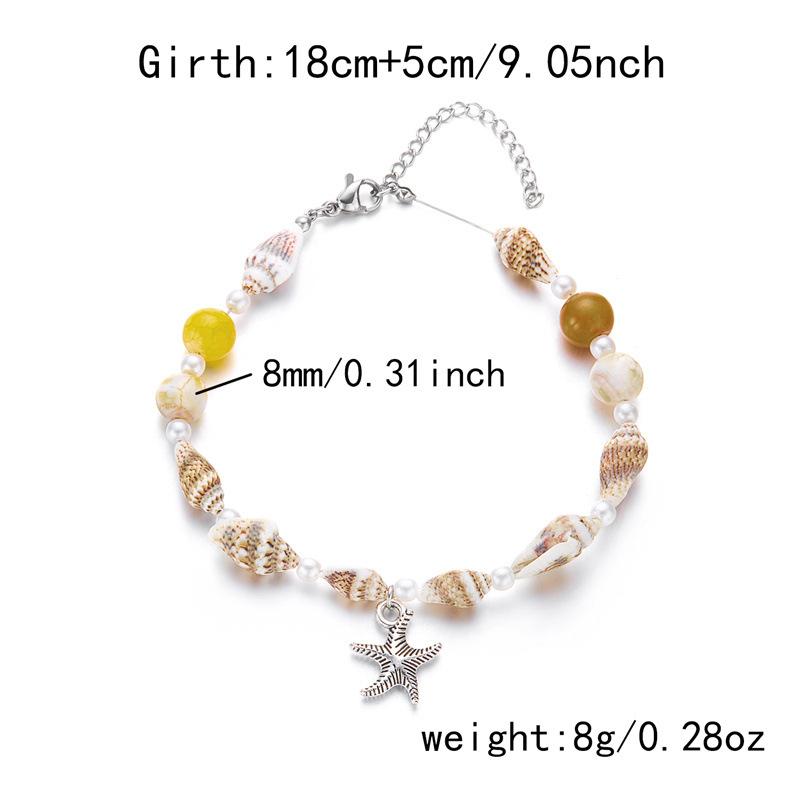 Beach Ocean Shell Jewelry Fashionable and Versatile Summer Conch Beaded Pendant Bracelet