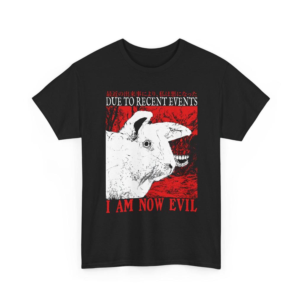 Due to Recent Events I Am Now Evil Funny Vintage Japanese Rabbit T-Shirt