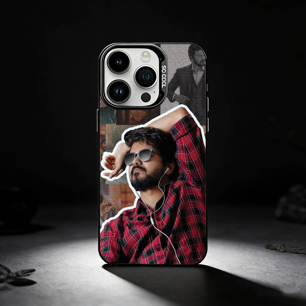 T-ThalaPathy Actor V-Vijay Phone Case For iPhone 17,16,15,14,13,12,11 Plus,Pro Max,XS,Colored silver phone case