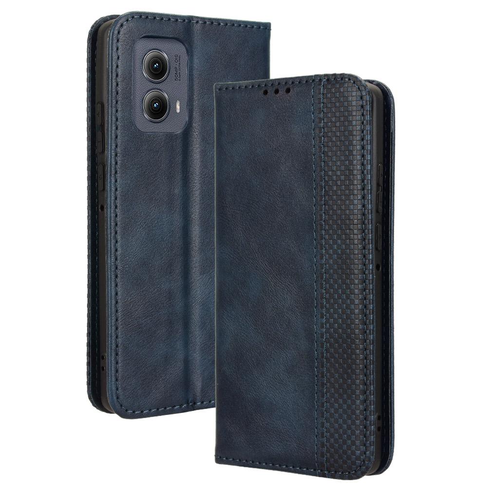 For Motorola Edge (2024) 5G Wallet Case Retro PU Leather Stand Phone Cover