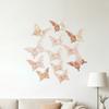 12 Pcs 3D Butterfly Wall Decor 3 Sizes Removable Hollow Mural Stickers for Bedroom Living Room Birthday Party Cake