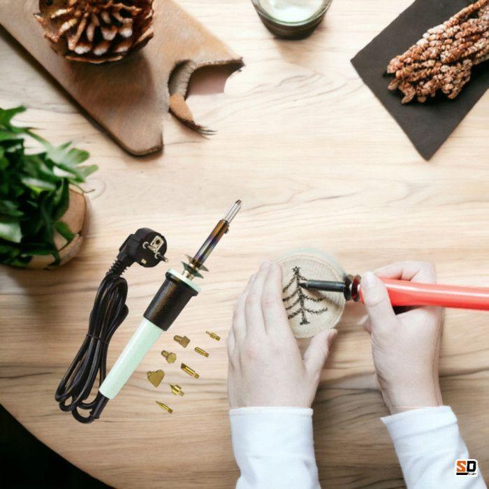 Pyrograveur bois et cuir + 8 gouges