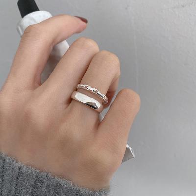S925 Серебряное кольцо для женщин, двухэтажное модное кольцо с изменяемым размером, украшения, памятные ювелирные аксессуары