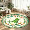 Wild Animals (270) Theme Round Crystal Velvet Rug Custom Name Text Personalized Floor Mat Home Decor Non Slip Crystal Carpet