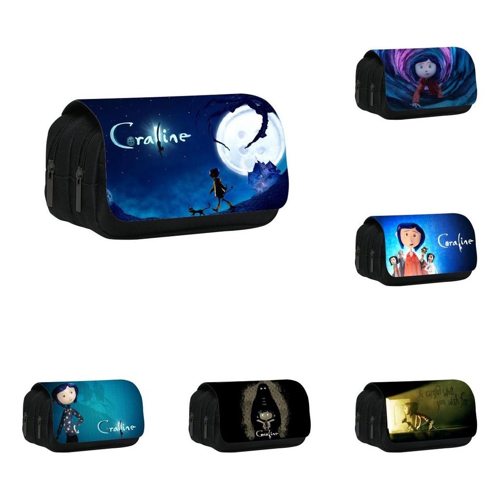 Coraline Twin Compartment Organizer Stationery Pen Pouch For School And Home