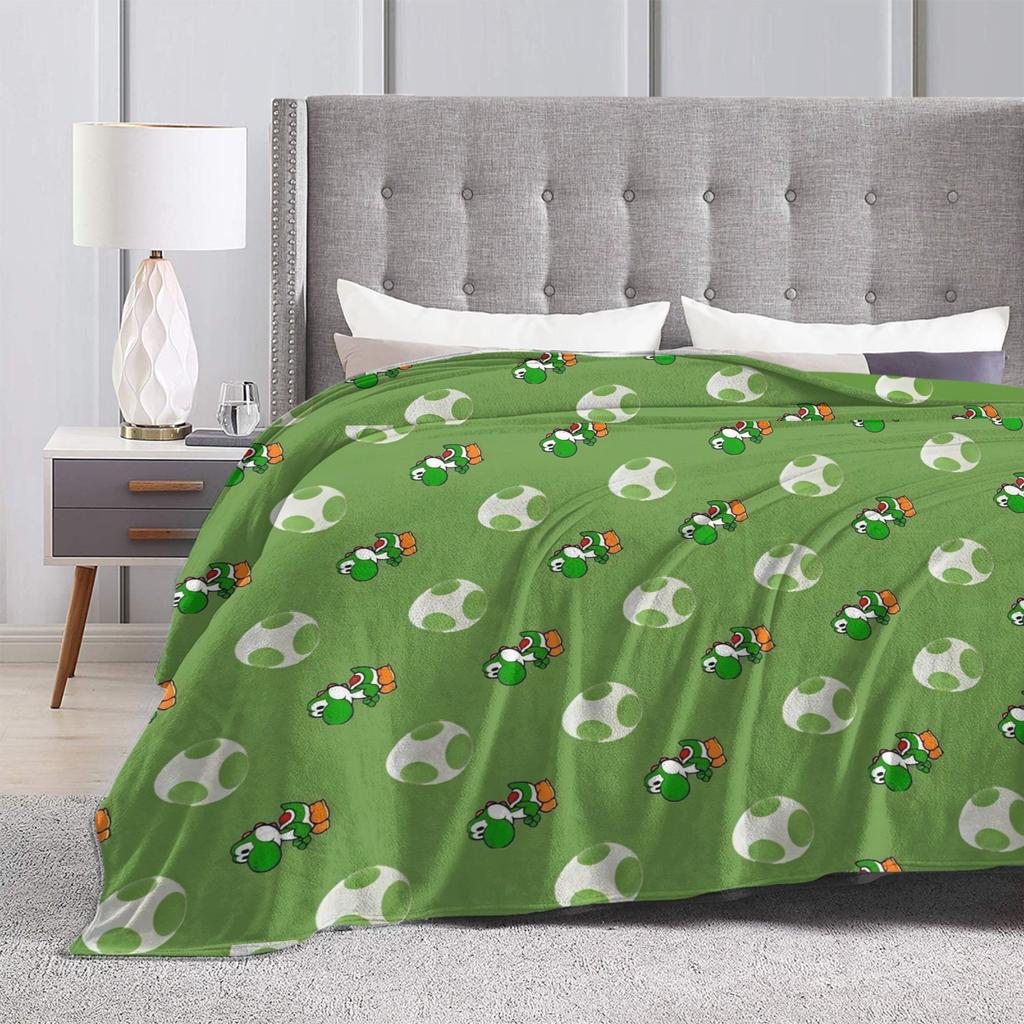 Marios  Yoshi Pattern blanket Flannel Textile Decor  Breathable Super Warm Throw blankets for Bedding Couch Rug Piece