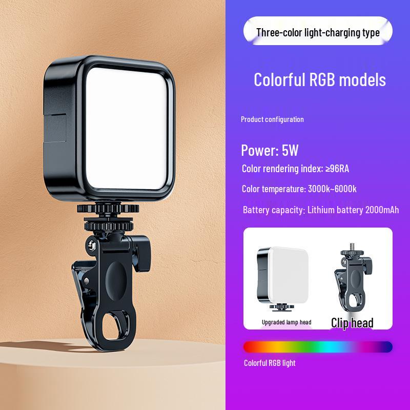 Портативный светодиодный заполняющий свет для селфи для телефона и камеры