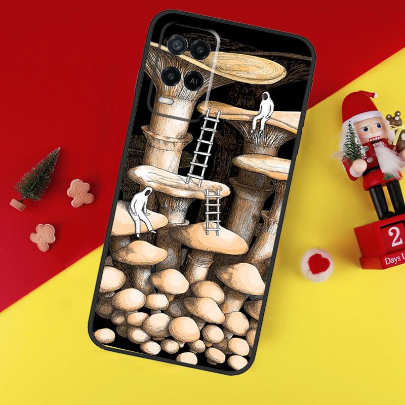Странный психеделический чехол-гриб для Oppo A5 A6 Pro A15 A57 A17 A54 A74 A94 A76 A16 A96 A40 A60 A80 A18 A38 A58 A78 A98