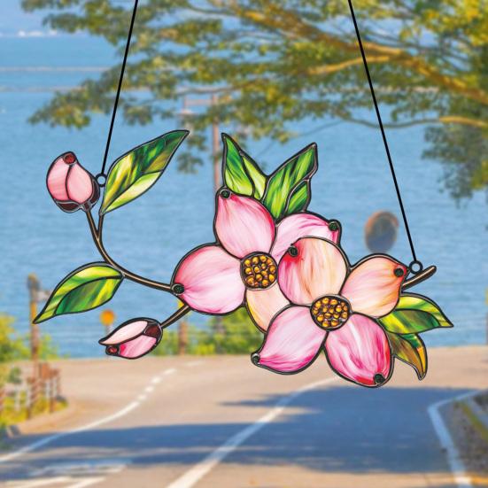 Flower Hanging Decoration Wall Art Window Hanging Ornament Double-Sided Floral Sun Catcher