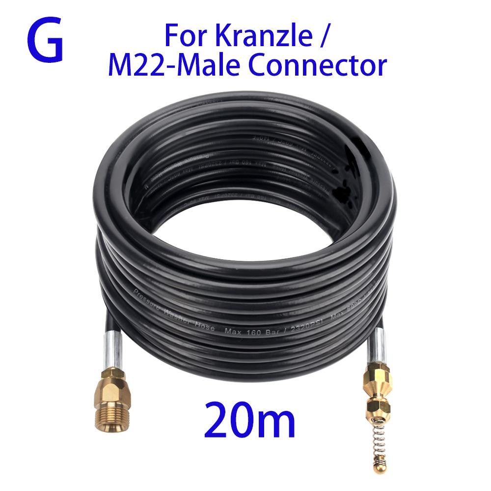 20m Pressure Washer Sewer Drain Water Cleaning Hose Car Washer Pipe Line Cleaning Kit Sewage Jet Hose High Pressure Pipe Cleaner