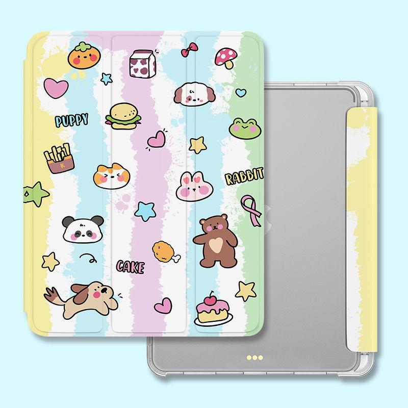 Умный чехол с милым рисунком собаки-пудинга для iPad с тройной фиксацией для iPad Air4 Air5 2022 10th 10,9 Air1/2 2018/17 6th 5th 9,7 с подставкой для карандашей