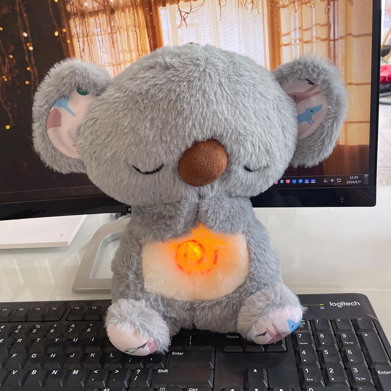 Дышащая игрушка-медведь, детская успокаивающая плюшевая кукла Коала, успокаивающая музыка, детский спящий компаньон, звуковая и световая кукла, игрушка