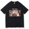 Vintage Moo Deng Face Cute Baby Hippo T Shirt Men/women Clothing Harajuku Tops Unisex Cotton Graphic T Shirts Clothes Streetwear
