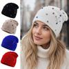 Windproof Beanie Hat Warm Skullies Hat Casual Knitted Pullover Cap  for Women