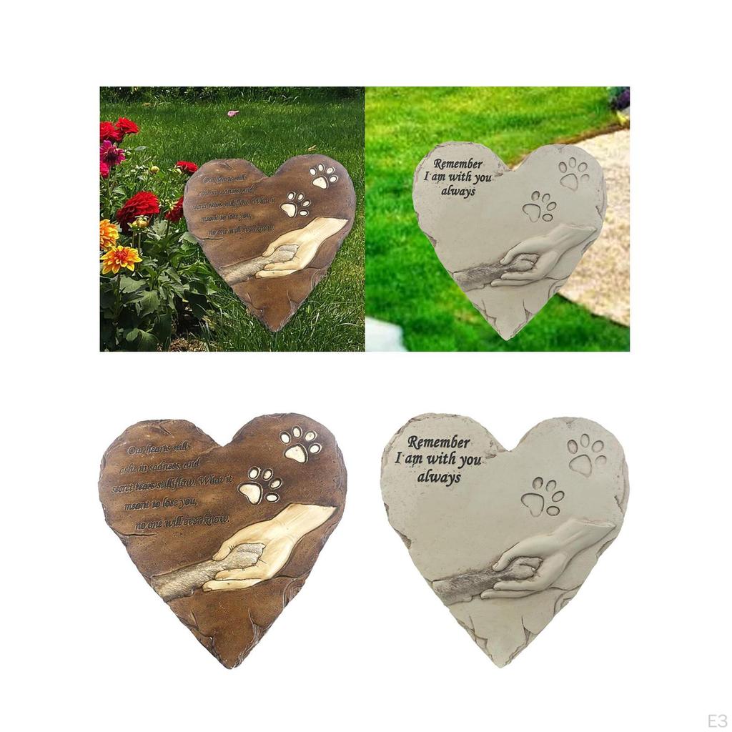 Мемориальный камень для собаки в форме сердца, садовые камни, последний отдых, надгробие для домашнего животного, могильный маркер