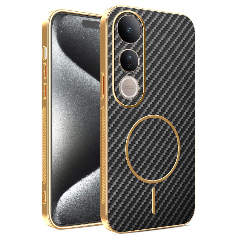 Case For vivo V50 Lite New Electroplating Kevlar Magnetic Frosted Cover For vivo V50Lite Shockproof Bumper Funda
