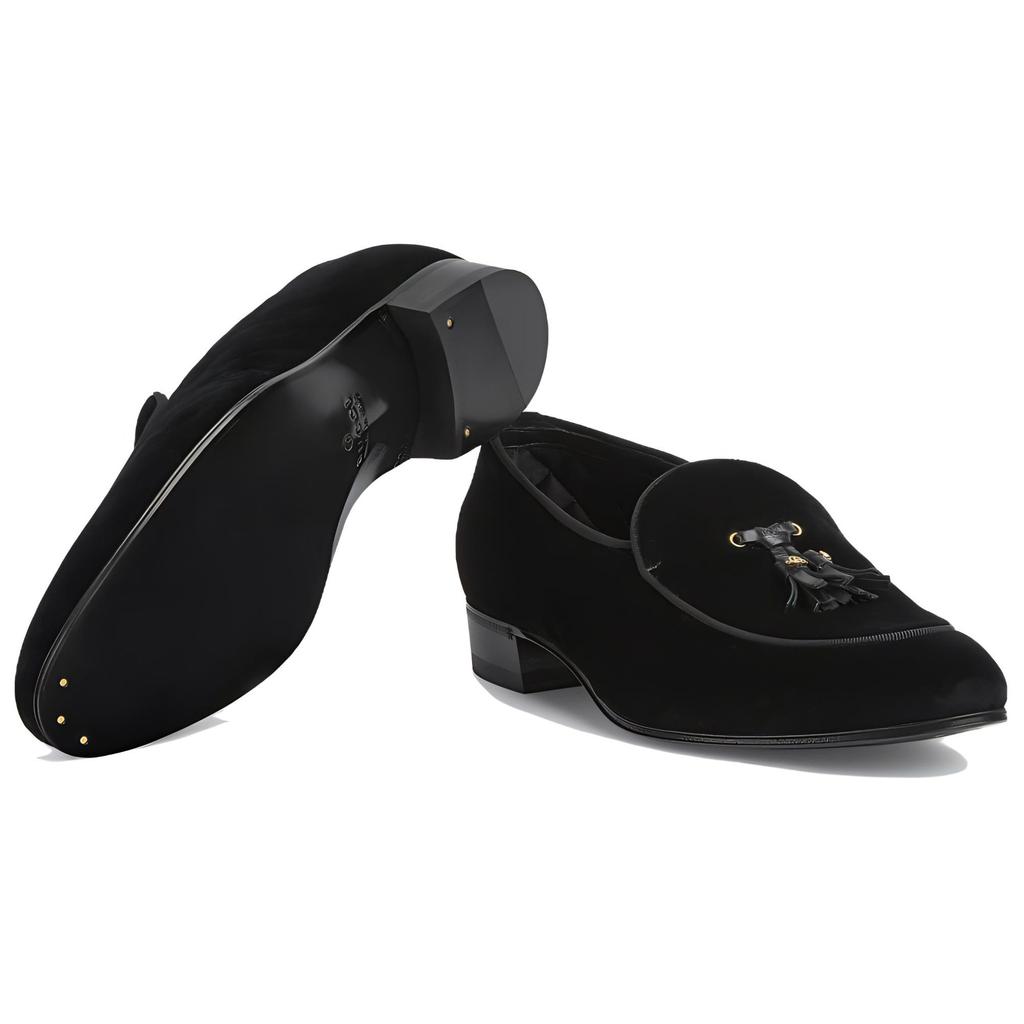 GUCCI Double G-detail Velvet Loafers 771086 FACL8 1000