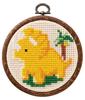 Olympus Thread Embroidery Easy Cross Dinosaur Collection Triceratops 7601 Kit, Stitch, Series,