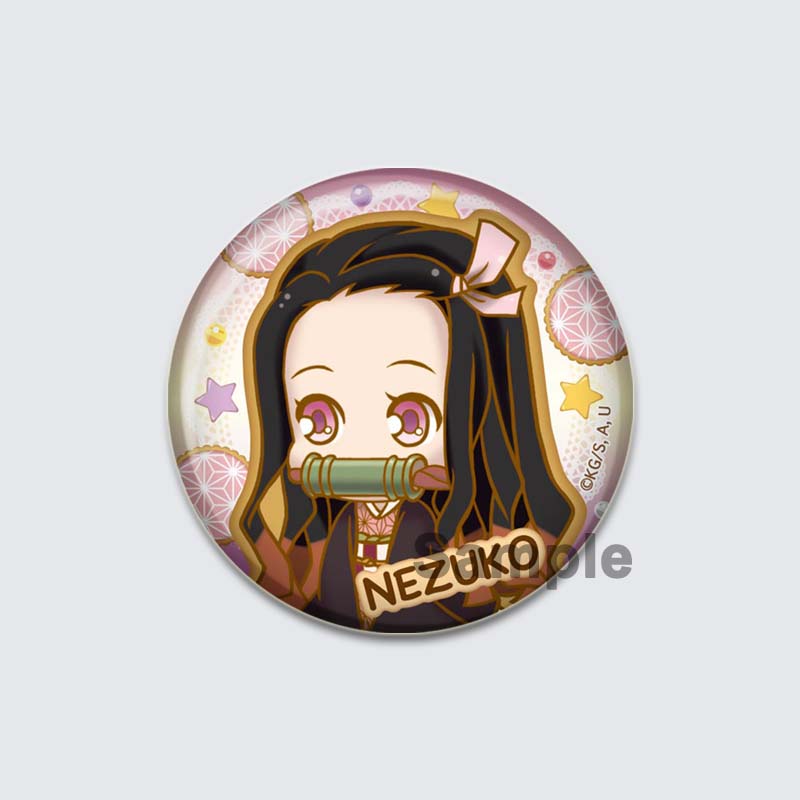 32/44/58mm Kamado Tanjirou Hashibira Inosuke Pin Kochou Shinobu Kamado Nezuko Tsuyuri Kanao Agatsuma Zenitsu Anime Brooche Handmade Demon Slayer Badge