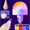 Перезаряжаемая беспроводная настенно-настольная лампа E27 с RGB и трехцветной лампой, управление с пульта и касанием