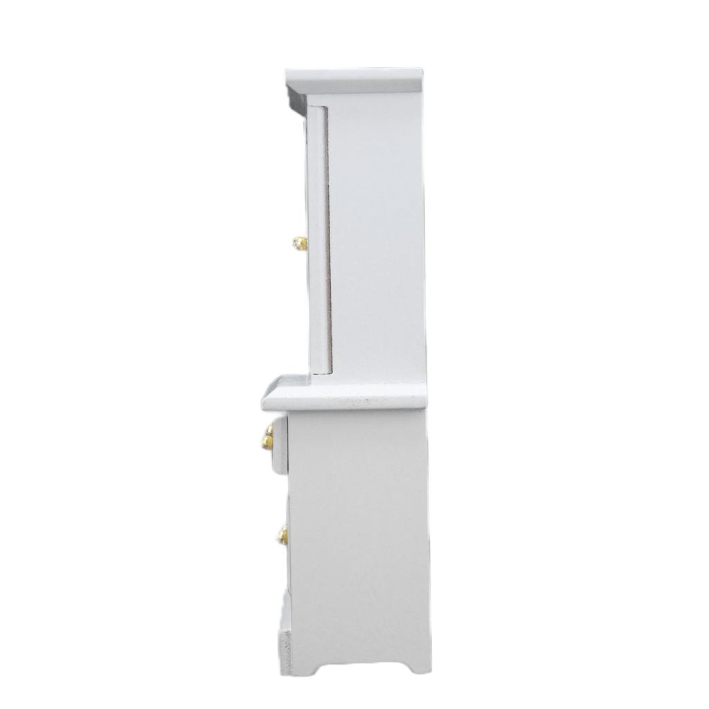 1:12 Dollhouse Cabinet Wooden Miniature Cupboard Furniture Decoration Accessories White