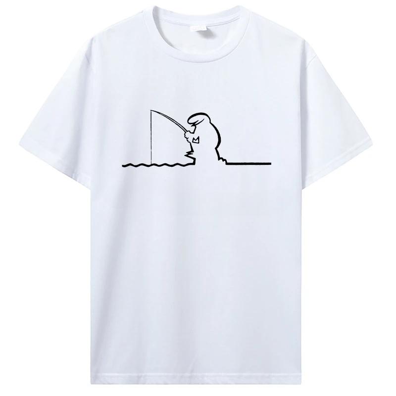 La Linea Fishing T-shirt Novelty Pure Cotton Tops O-Neck Harajuku Tshirt Birthday Gift Clothing Unisex Streetwear T Shirt