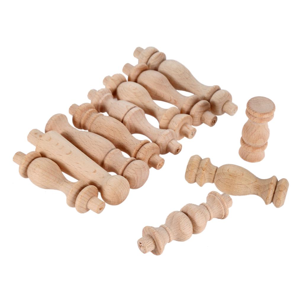 10 шт. Неокрашенные Необработанные Деревянные Поделки Колонна Моста Коридора Деревянный Забор Бусины Токарная Обработка Маленькая Аппликация Винтажный Декор Дома Свадьбы