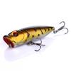 Newup  12G 6.5CM Custom Fishing Lure Hard Popper Lure Top Water Fishing Bait Trolling Plastic Lure With Double Hooks