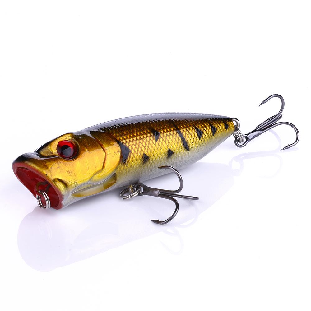 Newup 12G 6.5CM Custom Fishing Lure Hard Popper Lure Top Water Fishing Bait Trolling Plastic Lure With Double Hooks