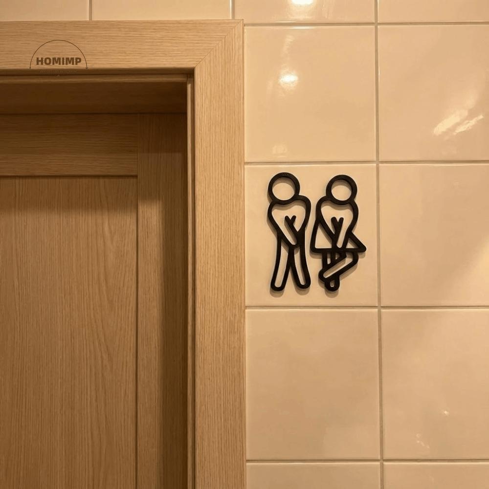 Креативные 2D плоские знаки для двери туалета 12 см Деревянные гендерные знаки Декоративные Забавные таблички-указатели для ванной Женский туалет