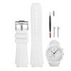 Sibehill 20mm Replacement Silicone Watch Band for Omega and X, Swatch, MoonSwatch, Speedmaster.