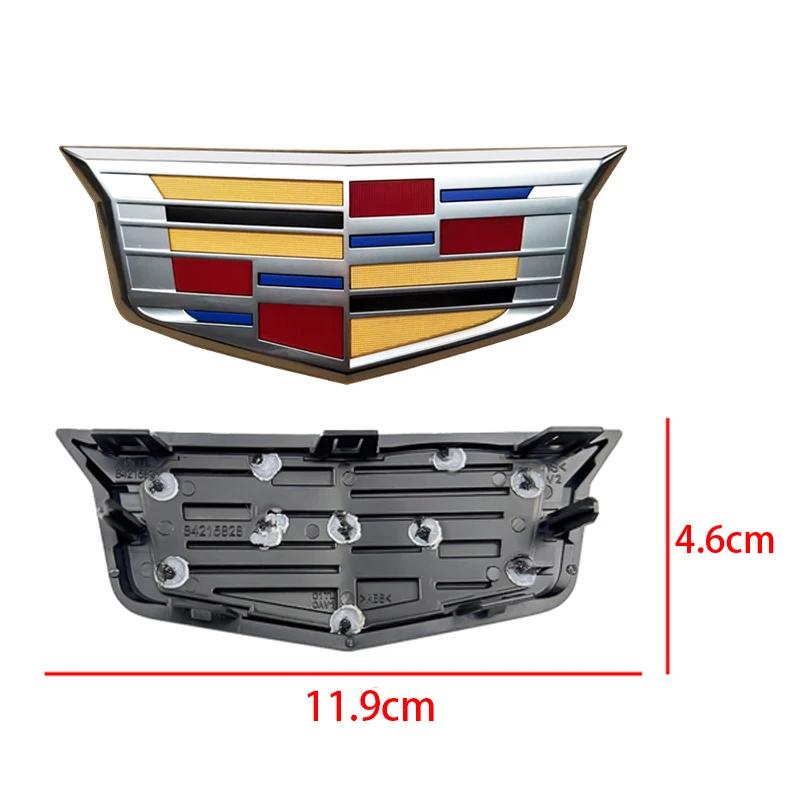 AABHW1 2Pcs For Cadillac XT6 Car Front Logo Emblem Cover Rear Trunk Badge Emblems Sticker Exterior Accessories