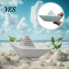 Integrated Molding Figurine 3D Printed Paper Boat Figurine, Nautical-Themed Minimalist Origami Smooth Surface Ornament Statue, Collectible Desktop for