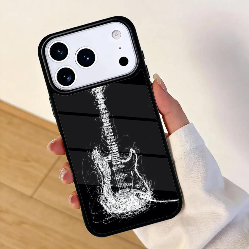 Electric Guitar Music Mobile Phone Case for IPhone 17 AIR 16pro Max 15 14 13 12 11 Bumper Cover