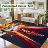 Crystal Velvet Square Rug Custom NameLamine Yamal Pattern Non Slip Home Floor Decor Rug