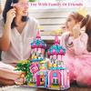 Woma Toys C0233 Plastic ABS Building Block Brick Set Pink Princess Castle Toy for Girl