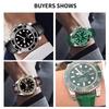 Натуральная кожаный Аксессуар для Rolex Daytona Datejust Black Green Submariner Долговечный Комфорт Складная Пряжка Ремешок для часов 20 мм