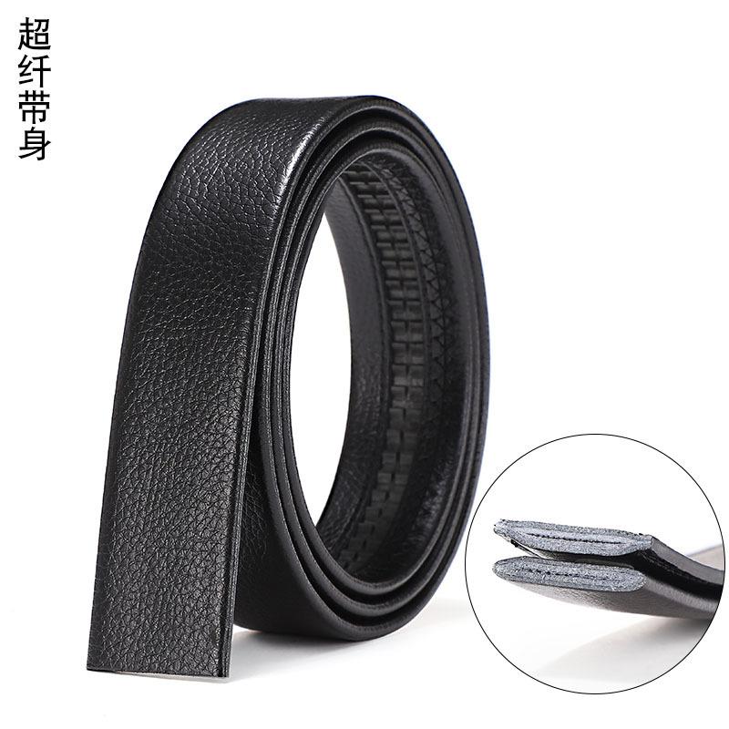 Ремень не лидирует, мужской ремень без пряжки из второго слоя коровьей кожи с автоматической пряжкой, мужской ремень без пряжки, ширина ременной полосы 3,5 см