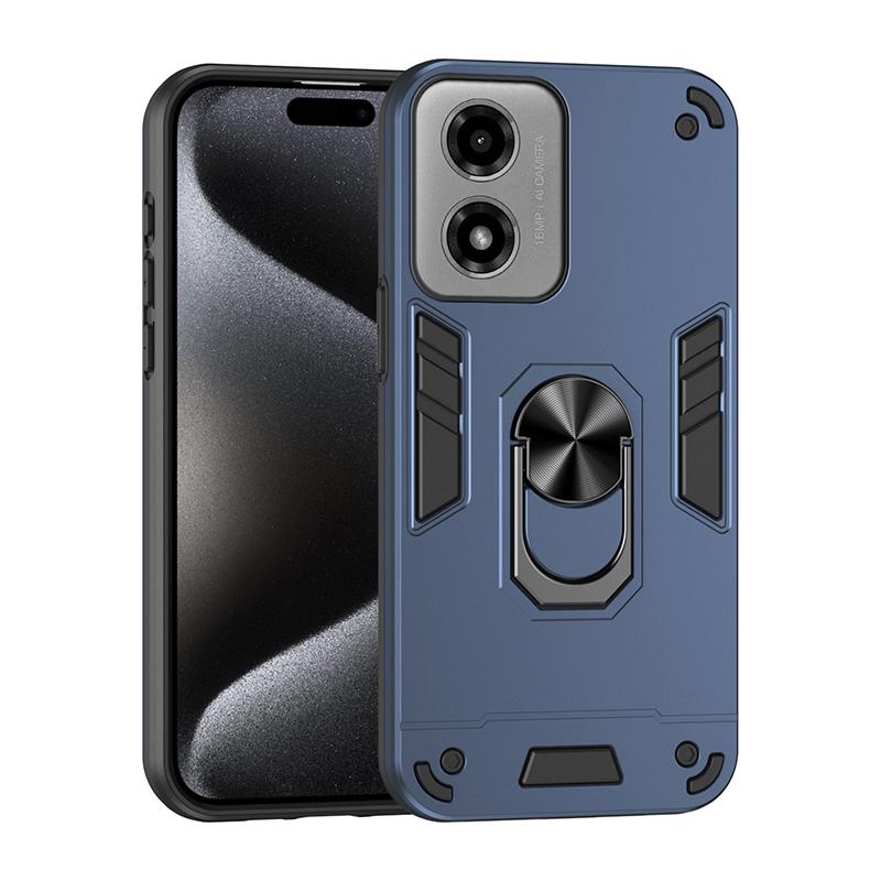Противоударный чехол-накладка из твердого пластика для Motorola Moto G04 G13 G14 G20 G23 G24 G30 G31 G32 G34 G35 с магнитным кольцом-держателем для автомобиля