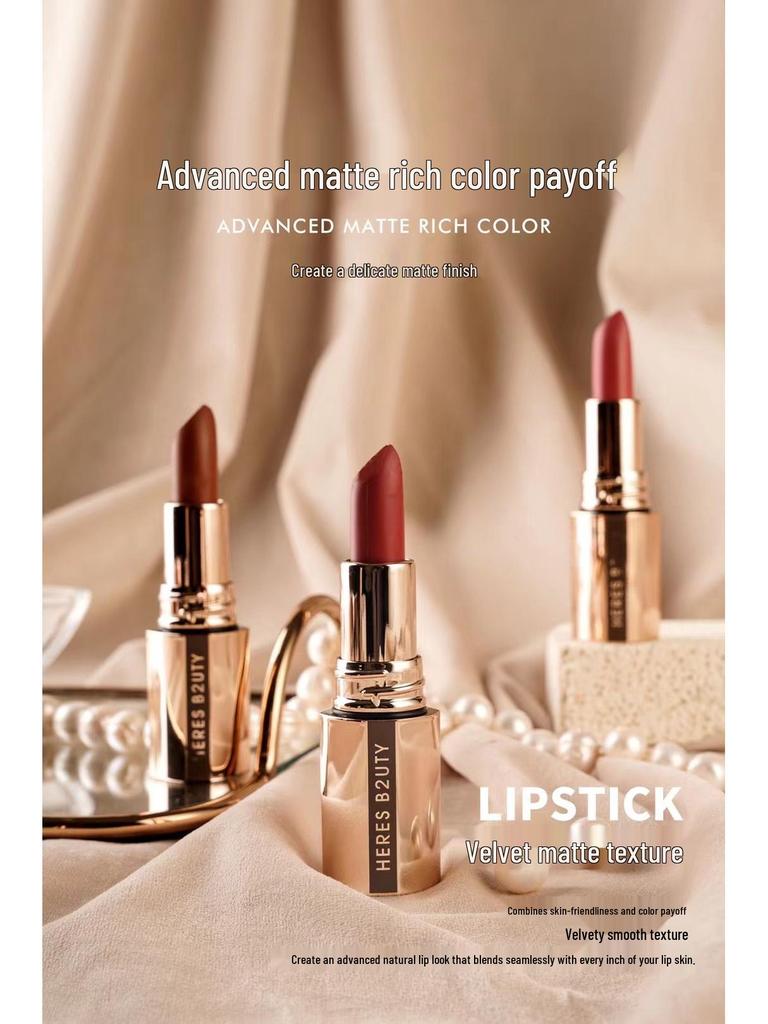 Huris Soft Focus Velvet Lipstick – Матовая, Не сушит, Не липкая, Идеально для вечеринок