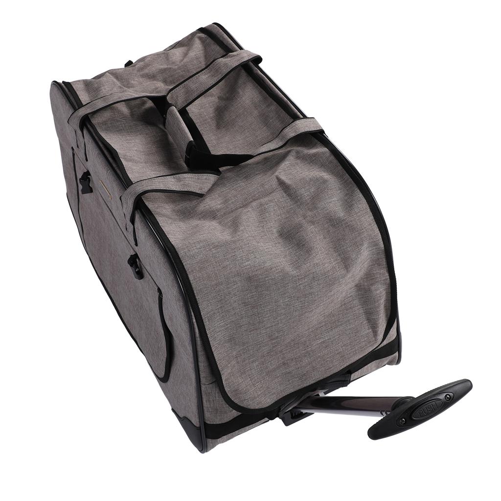 Переноска для питомцев на колесиках, дышащая сетка, складная сумка для путешествий для кошек и собак, со съемными колесами, для животных весом до 17,5 кг, серая