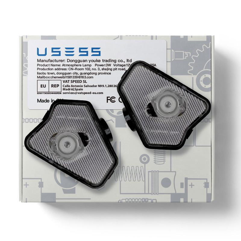 2pcs Car Rearview Mirror Light For Benz A C E S W246 W176 W212 SC/W204 W221 W219 W209 C117 X156 Laser Ghost Projection LED Lamp