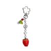 Fashionable Strawberry Pendant Phone Charm Unique Heart Flower Keychain Vibrant Beaded Pendant for Cellphone Camera