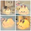 Cute Rabbit Silicone Lamp Children's Bedside Eye-protection Desk Lamp Bedroom Night Light As A Children's Gift Birthday Present
