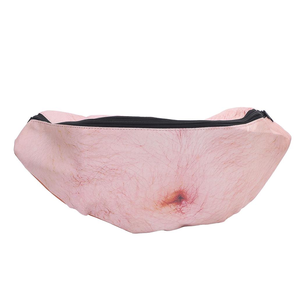 3D Dad Beer Belly Fanny Pack Large Capacity Realistic Zipper PU Dad Waist Pocket Funny Bag