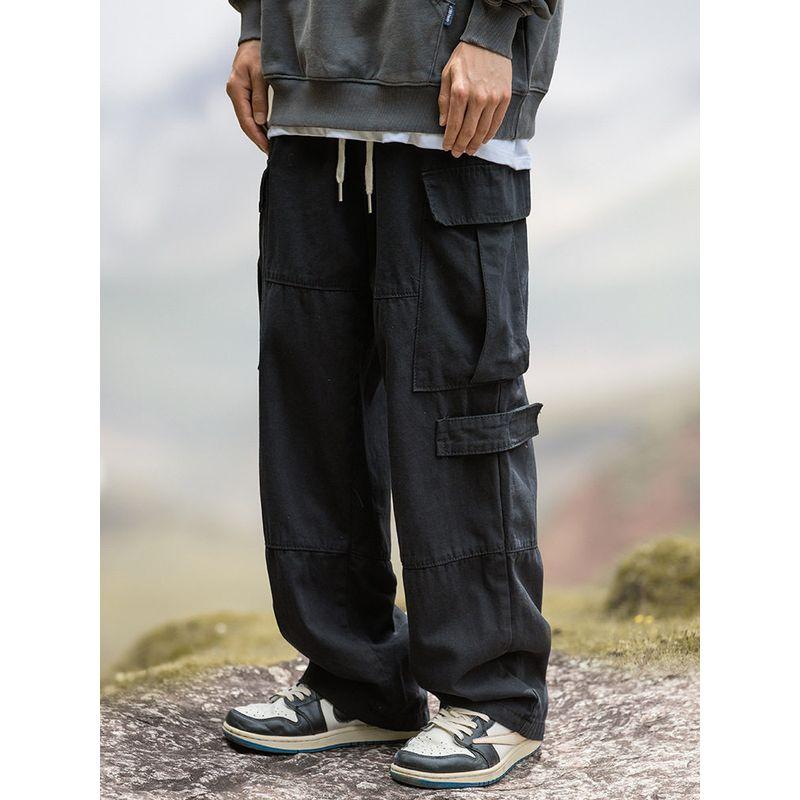 Wassup Retro Wide-Leg Pants Boys Loose Straight-leg Fall and Winter American Street Workwear Fashion Brand Wind Multi-Pocket Pants