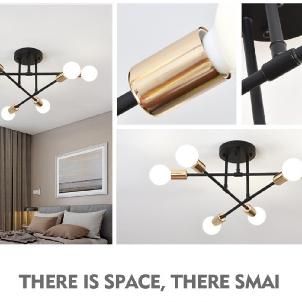 Nordic Minimalist Pendant Light Ceiling Lamp LED Chandelier Suitable for Bedrooms Living Rooms Black Gold Lighting Decoration