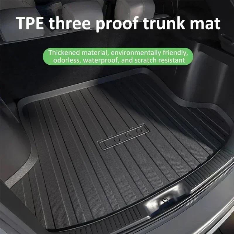 TPE Car Trunk Mat For Polestar 4 Accessories 2023 2024 2025 Auto Anti-dirty Waterproof Rubber Liner Pad Cargo Cover Carpet Tools