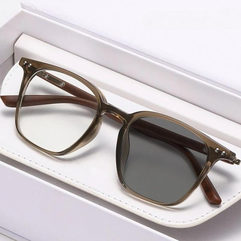 2026 Новые фотохромные очки для пресбиопии с защитой от синего света, стильные очки для чтения с высокой четкостью в квадратной оправе, унисекс